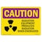 Signmission OSHA RADIATION, Radiation Equipment Produces, 14in X 10in Rigid Plastic, 14" W, 10" H, Landscape OS-CR-P-1014-L-10202 - alternate 1
